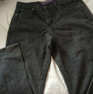 Gloria Vanderbilt The Perfect Fit black jeans Sz 12 5 Pockets Zip Button